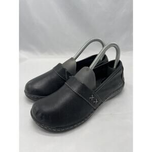 BOC Born Black Leather Clogs Women's Sz 6 M Peggy Comfort Nurse Work Slip On